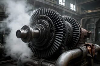 Gőzturbina ipari környezetben, gőzfúvókákkal