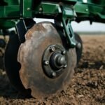 Hardy tárcsa mezőgazdasági gépen, földel érintkezve a mezőgazdaságban
