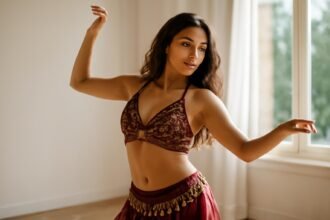 Hastánc mozdulat egy női táncostól, harmonikus mozgás a léleknek.