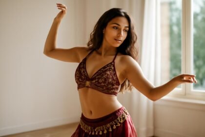 Hastánc mozdulat egy női táncostól, harmonikus mozgás a léleknek.