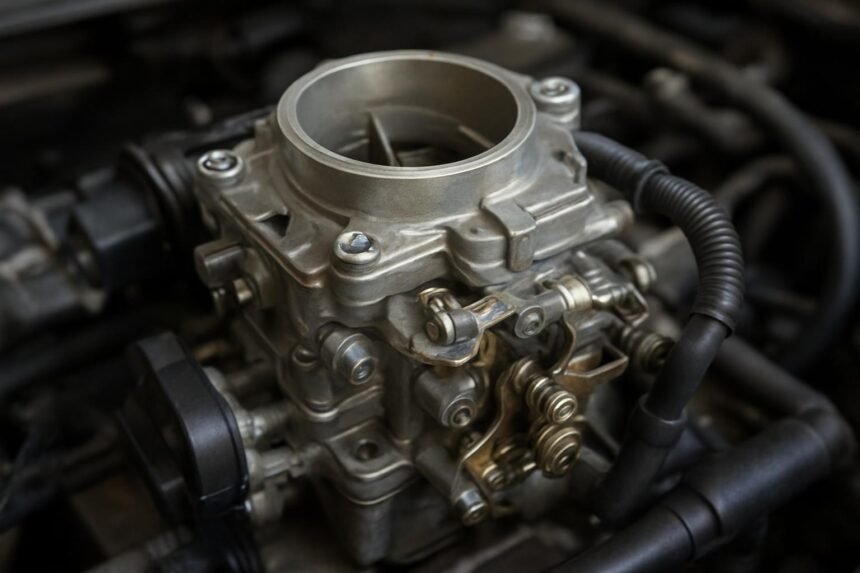 Kétütemű karburátor részletes képe modern autóiparban