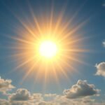 A Nap ragyogása és felhők az égen