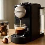 Nespresso kávégép eszpresszó készítés közben