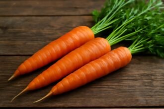 Friss sárgarépák, egészséges zöldség az immunrendszer támogatásához