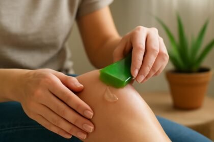 Aloe vera gél alkalmazása ízületi fájdalmak enyhítésére.