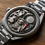 Az óraszerkezetek részletei egy mechanikus karórában