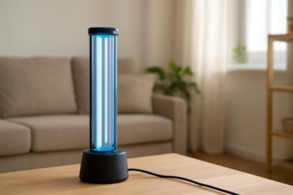 Germicid lámpa UV-C fényel a baktériumok és vírusok ellen.