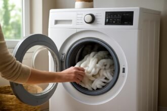 Inverteres mosógép használata, ruhák betöltése