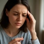 Nő, aki lítiumot tart a kezében, mentális egészségügyi nehézségekkel küzd