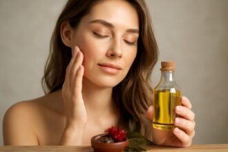 Természetes ricinusolaj használata bőr- és hajápolásra.