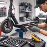 Elektromos roller mechanikai hibái és biztonsági elemek vizuális ábrázolása a használat közben