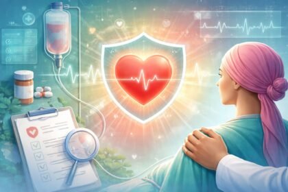 Képek egy klinikai felmérésről, ahol szívmonitorozás és konzultáció folyik orvosi csapat részvételével.